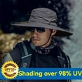 thumbnail image 4 of Only Moment Dark Gray Wide Brim Sun Hat with Wind Lanyard nylon Lightweight Sun Hat Packable Foldable Waterproof Beach Hiking Hat A, 4 of 4