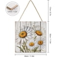 thumbnail image 2 of Zomyto 12x12 In Square Hanging Wood Sign White Daisy Wall Hanger Sign Flower Art, 2 of 8