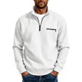 thumbnail image 5 of Daweinan Men's Quarter Zip Pullover Waffle Stand Collar Long Sleeve Pullover Sweatshirt with Zipper Chest Design Casual Loose Fit Athletic Workout Top, 5 of 6