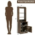 thumbnail image 2 of Spaco Bedside Tables Tall Nightstands with 5 Open Shelf and Cabinet-Rustic Brown, Tall Bookshelf, Shelves for Living Room, Home Office, Bedroom, Balcony, 2 of 7