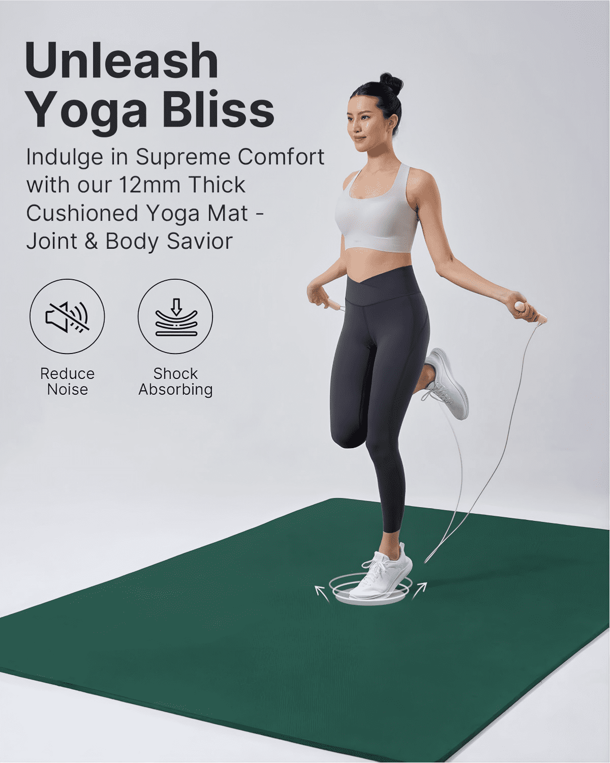 Large Yoga Mat (75 * 52 * 1/2inch),Extra Wide TPE Exercise Mat,Non-Slip Workout Mat for Pilates, Fitness, Barefoot, Home Gym Studio with Strap and Towel