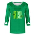 thumbnail image 4 of ICHUANYI Womens 3/4 Sleeve St. Patrick's Day Printed T-Shirts Crew Neck Spring Graphic Tee Tops Round Neck Top Shirt, 4 of 5