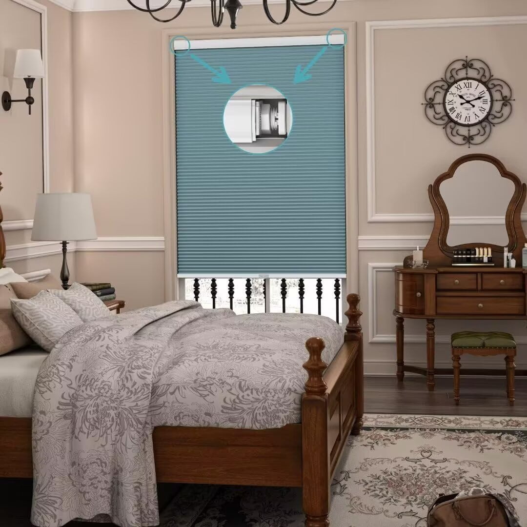 Myshade No Drill Blackout Shades Tension Cordless Cellular Blinds for Indoor Windows No Tools Window Blinds & Shades