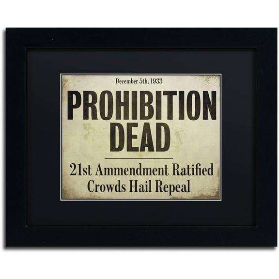 Trademark Fine Art "Prohibition" Canvas Art by Color Bakery Black Matte, Black Frame