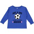 thumbnail image 3 of Inktastic Just a Girl Who Loves Soccer Girls Long Sleeve Toddler T-Shirt, 3 of 5