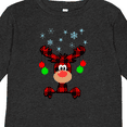 thumbnail image 4 of Inktastic Cute Flannel Reindeer with Christmas Bulbs and Snowflakes Boys or Girls Long Sleeve Toddler T-Shirt, 4 of 5