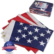 American Flag 4x6 FT For Outside 100% Made in USA, Most Durable Nylon US Flag, Heavy Duty, Luxury Embroidered Star with Brightly Colored Brass Grommets Premium US Flag (4 x 6 Ft)