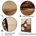 thumbnail image 3 of Designart "Modern Field Of Drilling Rigs In Sepia I" Oil Rigs / Fields Floater Framed Wall Art Prints, 3 of 5