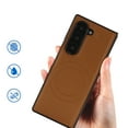 thumbnail image 6 of Magnetic for Samsung Galaxy Z Fold 5 PU Leather Case, [Compatible with Mag-Safe] PU Leather Hard PC Shell Slim Durable Shockproof Protective Phone Case Cover for Samsung Galaxy Z Fold 5, Brown, 6 of 9