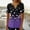 Purple, variant on Busydd Womens Summer Tops Casual V-Neck Short Sleeve T-Shirt Tops Floral Buttoned Basic Tunic Tops Pleated T-shirt Blouses