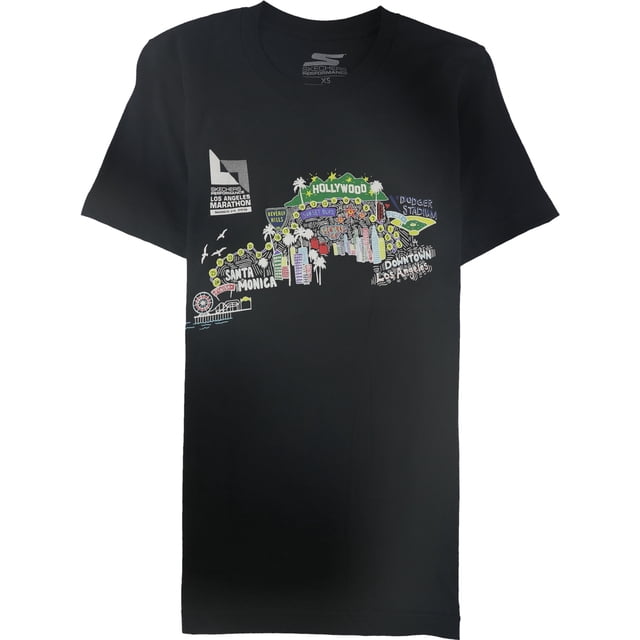 Skechers Mens Los Angeles Marathon 2019 Graphic T-Shirt black XS