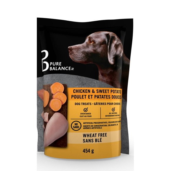Chicken & Sweet Potato Dog Treats. All Natural, Wheat Free, Oven-Baked Dog Treats. No Artificial Preservatives, Colours Or Flavours