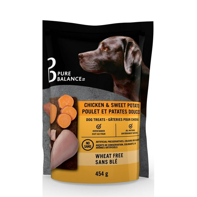 Chicken & Sweet Potato Dog Treats. All Natural, Wheat Free, Oven-Baked Dog Treats. No Artificial Preservatives, Colours Or Flavours