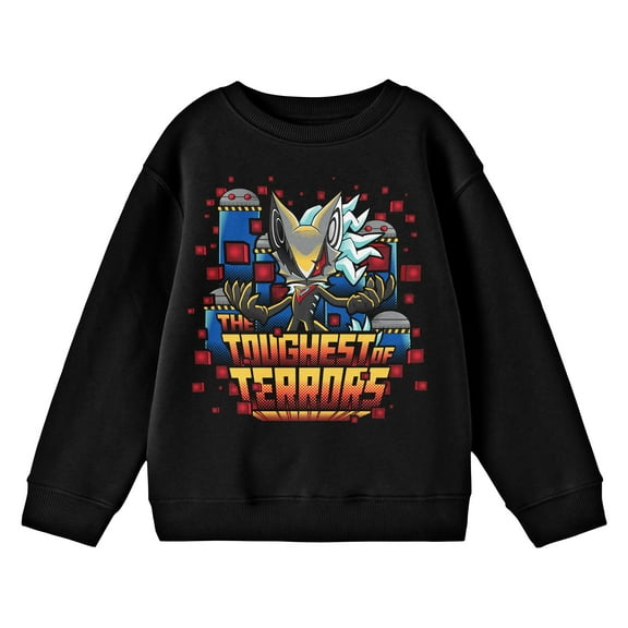 Bioworld Sonic The Hedgehog Sonic Toughest of Terrors Youth Black Crew Neck Sweatshirt