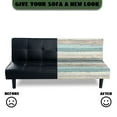 thumbnail image 4 of Yuyamidu Wood Grain Futon Cover Armless Sofa Covers Washable Stretch Futon Slipcover with Elastic Edge Easy to Install Sofa Bed Slipcover Protector Gift for Holiday, 4 of 8