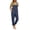 c01Blue, variant on Women's Overalls Cotton Solid Color Casual Bib Jumpsuit Summer Baggy Adjustable Strap Romper with Four Pockets White XL