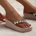 thumbnail image 5 of Yuanlong Womens Sandals Beach Platform Sandals Rhinestone Decoration Dressy Casual Beach Holiday Wedge Sandals, 5 of 8