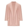 thumbnail image 7 of Fnooota Women Casual Blazers, Open Front Business Lightweight 3/4 Sleeve Womens Jackets Pink Size S, 7 of 7