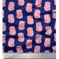 thumbnail image 1 of Soimoi Poly Georgette Fabric Pig Animal Print Fabric by The Yard 42 Inch Wide, 1 of 3