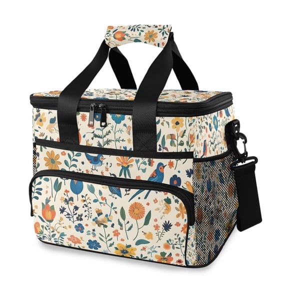 FORMRS Insulated Cooler Bag 24 Cans Capacity Soft Leakproof Lunch Box with Side Pockets, Cute Animals
