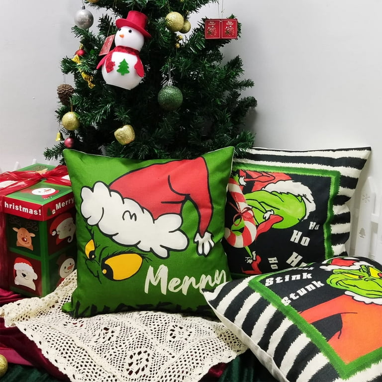 Christmas Pillow Covers 18x18 Set of 4 for Christmas Decorations Xmas  Christmas Throw Pillow Covers Merry Christmas Pillows Winter Holiday Throw Pillows  Christmas Farmhouse Decor for Couch 