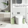 thumbnail image 6 of CERBIOR 6-Pieces Plastic Soap Dispenser Toothbrush Holder, Avocado Green, 6 of 7