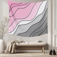 thumbnail image 5 of Pink Grey Ombre Large Tapestry for Bedroom Wall Hanging Tapestry,Modern Geometric Abstract Aesthetics Cream Ceiling Backdrop Tapestries Poster Blanket Wall Decor for Teens Room Living Room 100" x 59", 5 of 8
