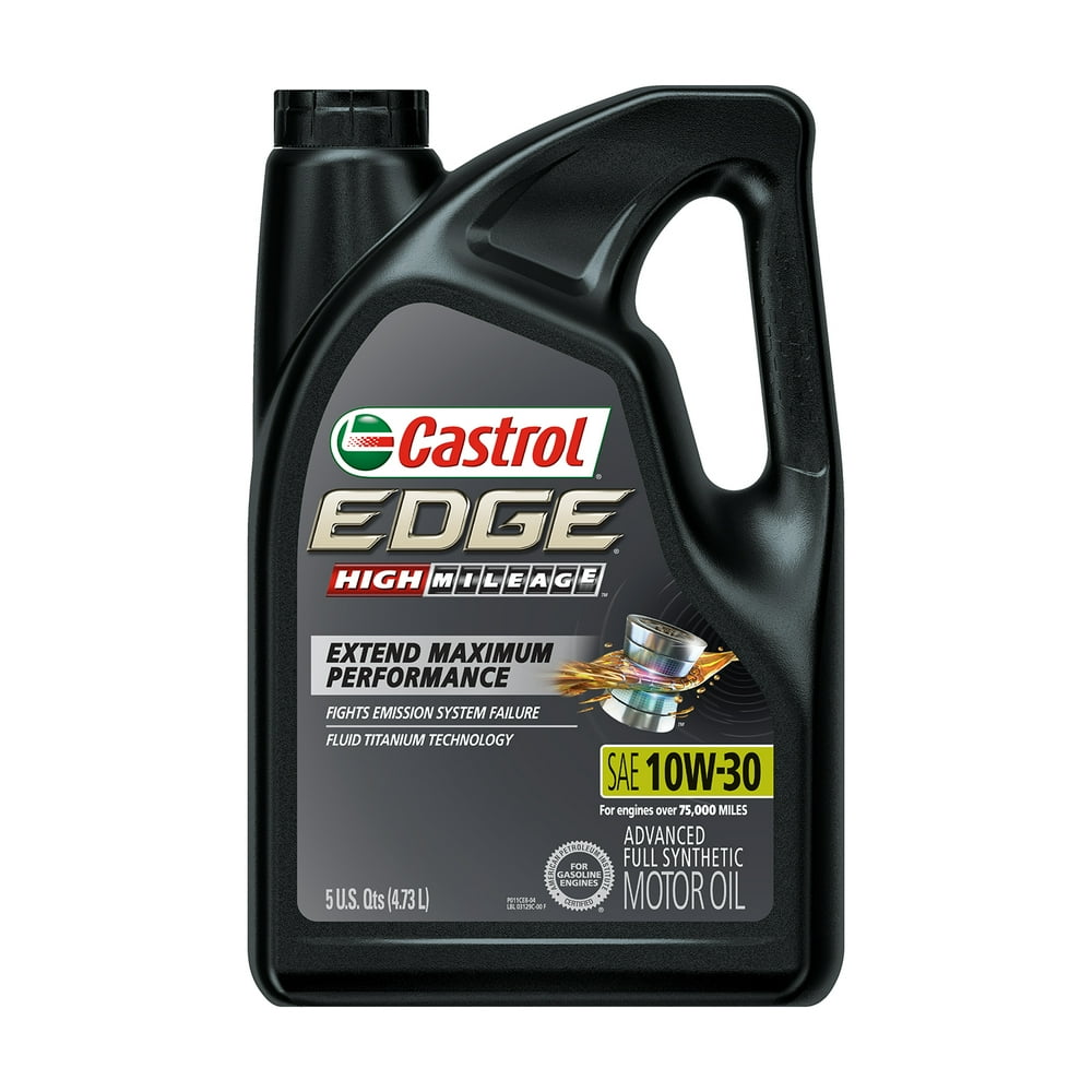 Castrol Edge High Mileage 10W30 Advanced Full Synthetic Motor Oil, 5