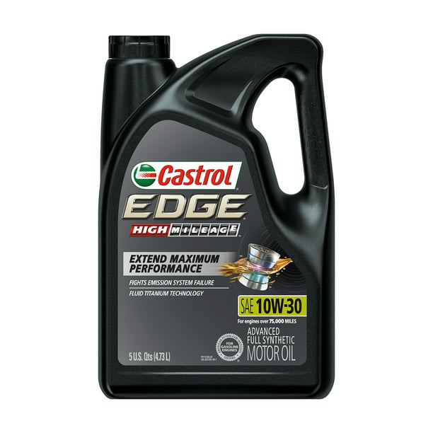 Castrol Edge High Mileage 10w 30 Advanced Full Synthetic Motor Oil 5