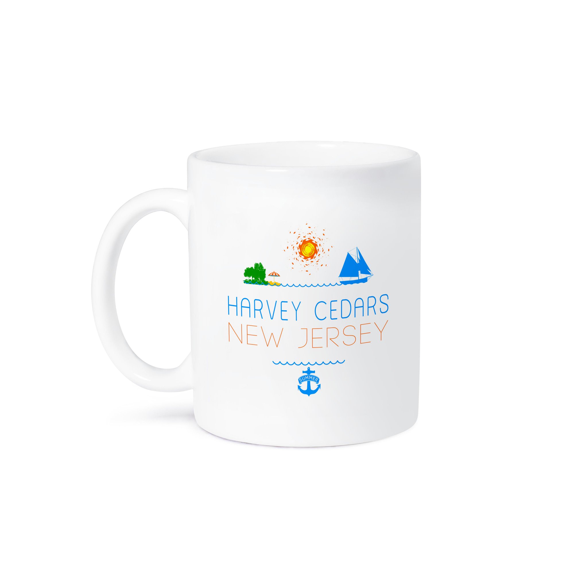3drose, Harvey Cedars, New Jersey Decorative Text, Images. Summer Vacations, 11oz Mug