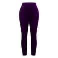 thumbnail image 6 of Audhol Velvet Leggings for Women Women Velvet Leggings Soft Warm Winter Solid High Waisted Soft Velvet Stretchy Legging Holiday Clothes Women's Leggings Purple L, 6 of 8