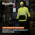 thumbnail image 3 of RefrigiWear HiVis Crewneck Sweatshirt - High Visibility Work Pullover, Warm Safety Sweatshirt for Outdoor Jobs, 3 of 7