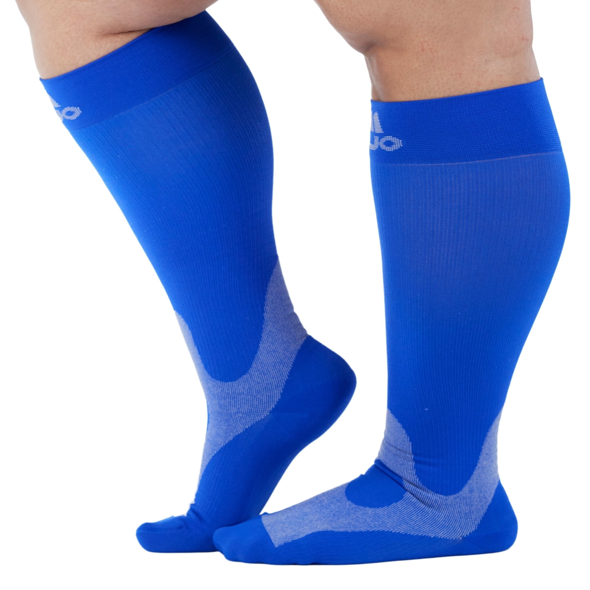 Extra Wide Unisex Compression Stockings 20-30mmHg for Running - Navy, 2X-Large