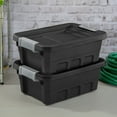 thumbnail image 5 of Sterilite 4 Gal Industrial Storage Totes with Latch Lids, Black (12 Pack), 5 of 11