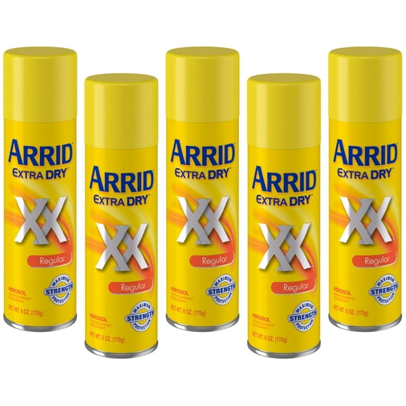 5 Pack - ARRID Extra Dry Anti-Perspirant Deodorant Spray Regular 6 oz Each