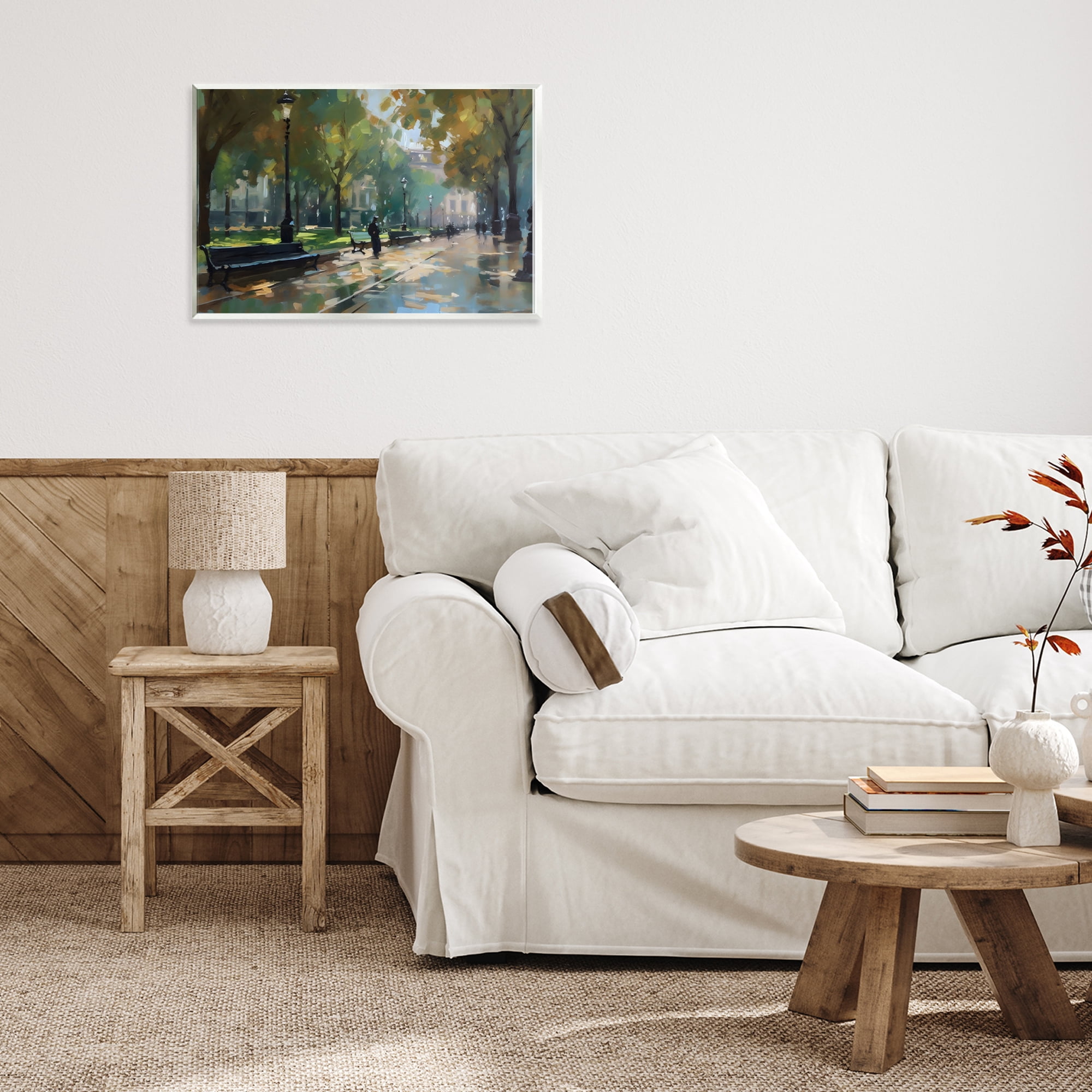 Stupell Industries Park Promenade on Rainy Day Wall Plaque Art, design by Creative Studio