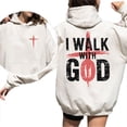 thumbnail image 4 of I Walk With God Double Sided Christian Hoodie – Bold Cross Graphic Faith Pullover, Inspirational Religious Streetwear for Men and Women, 4 of 7