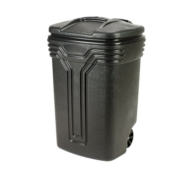 Semco Wheeled Trash Can 45 Gal 37.5 " H X 24.3 " D Plastic Black Case of 5