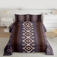 thumbnail image 2 of Homewish Ancient Bohemain Aztec Queen Comforter Set,Rustic Western Tribal Bedding Sets,Purple Brown Beige Bedding Comforter Set For Kids,Luxury Bedroom Decor Reversible,3 Pieces, 2 of 8