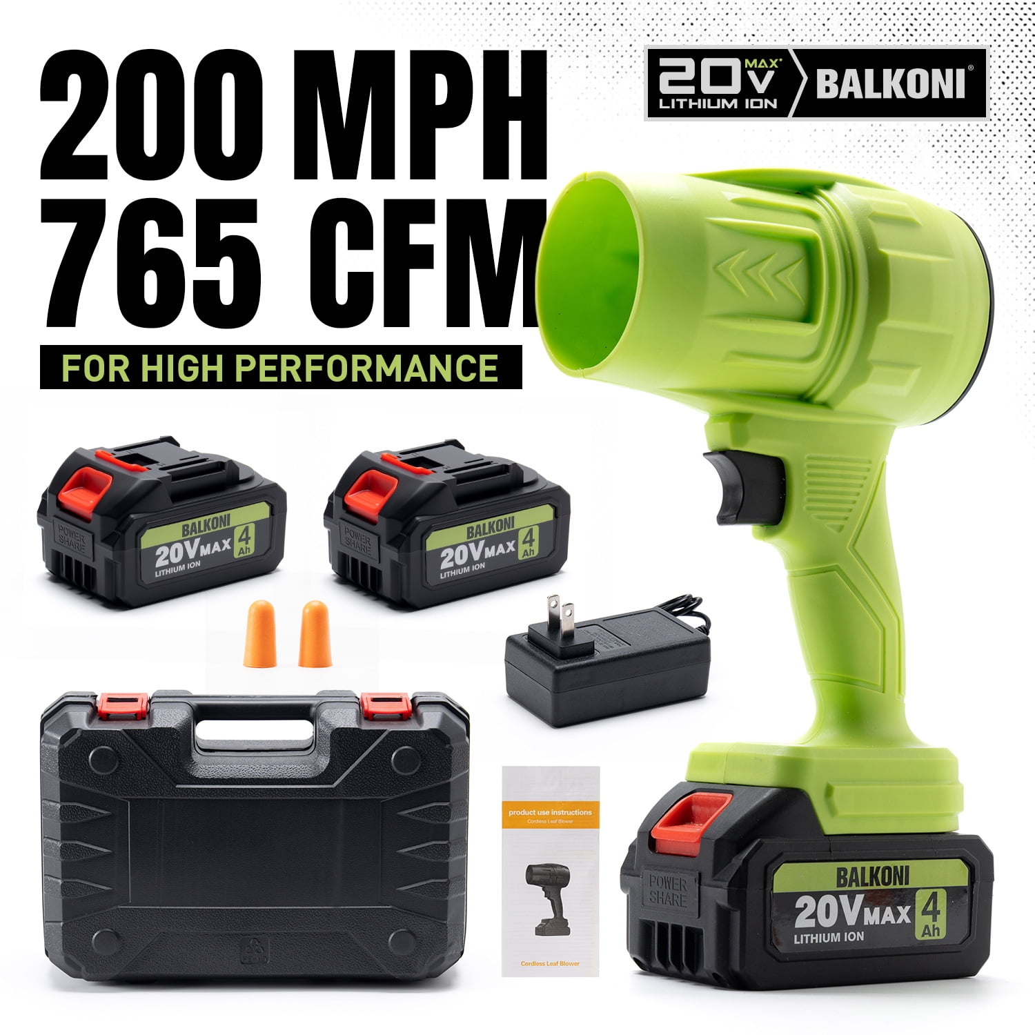BALKONI Cordless Leaf Blower Electric Jet Blower Portable Dust Cleaner