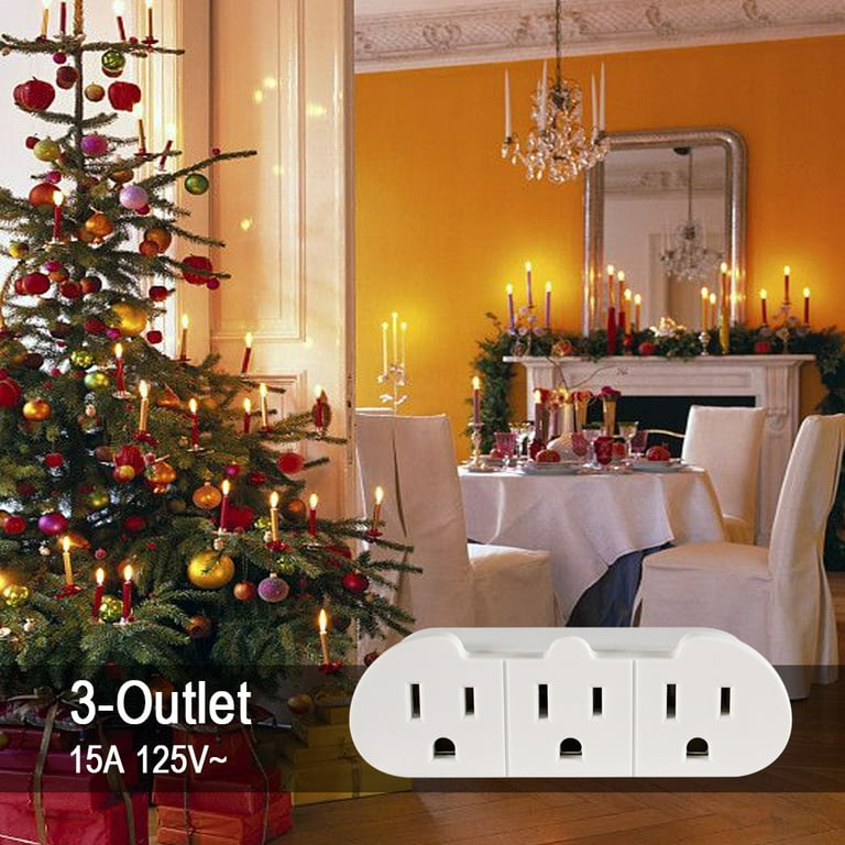 Hyper Tough 3-Outlet Grounded White Plug-In Type Wall Tap