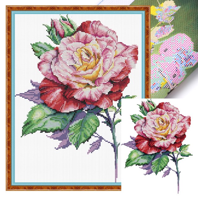 Bordado parcial hilo eco-Comitton 14CT kit puntada punto cruz imprimido 26x34cm