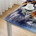 thumbnail image 4 of HAOXIT Decorative Elastic Edged Square Fitted Tablecloth, Animals Polyester Indoor Outdoor Fitted Table Cover for Home Kitchen Dining Room Fit Square Table White, 4 of 7