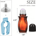 thumbnail image 2 of ACDANC 2 Pack 50Ml Large Amber Glass Roll on Bottles for Essential Oils Perfume Refillable Quartz Roller Ball Applicator Empty Deodorant Containers, 2 of 6