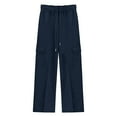 thumbnail image 4 of EnJoCho Girls Oversized Wide Leg Sweatpants Drawst𝗋ing Track Pants Baggy Straight Fit Casual Plain Joggers Pockets Athleti𝖼 Wear Comfort Kids, 4 of 9