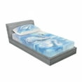 thumbnail image 3 of Swan Bedding Set with Sheet & Covers, Watercolor Drawing Picture of Swan in the River Hazy Color Aqua Concept Picture Print, Printed Bedroom Decor 2 Shams, 4 Sizes, Blue White, by Ambesonne, 3 of 3