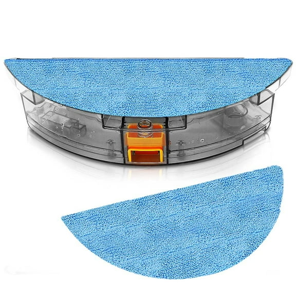 PURE CLEAN SereneLife Wet Mop Dust Bin Attachment-Large Capacity 350mL Water Tank and 2 Microfiber Mop Pad-Adjustable Flow Rate-Compatible w/PUCRC660 Smart Robot Vacuum Cleaner-PRTPUCRC6605