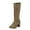 Khaki, variant on Knee High Boots Women Fashionable Casual Versatile Winter Suede Pointy Chunky Heel Solid Color High Boots Mid-Heel Knee-High Boots