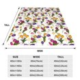 Zufioo Tulips Flowers Fleece Blanket Queen Size,Plush Bed Blanket,Ultra