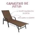 thumbnail image 2 of Camastro Reclinable Metálico Textileno Café Jardín Alberca Terraza 3 Piezas, 2 of 4